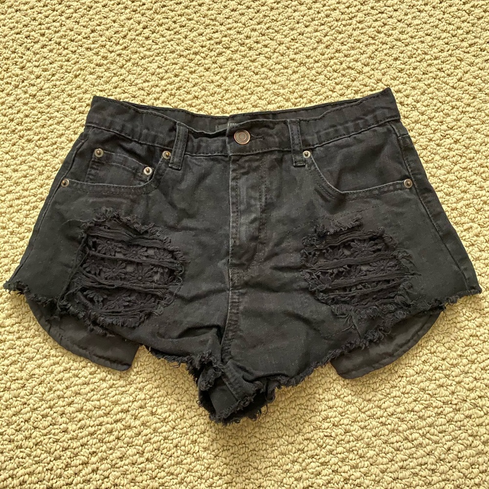2/$20 Forever 21 black denim shorts size 26